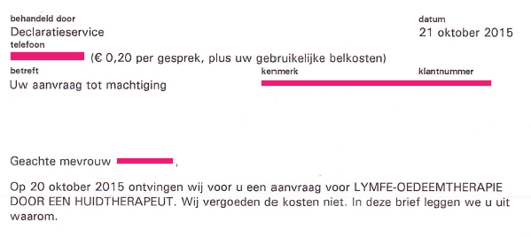 Manual lymph drainage massage denied