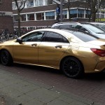 Shiny gold mercedes